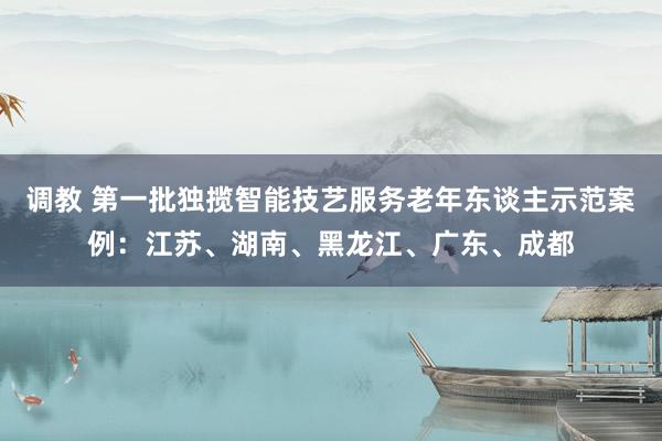 调教 第一批独揽智能技艺服务老年东谈主示范案例：江苏、湖南、黑龙江、广东、成都