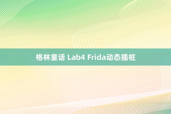 格林童话 Lab4 Frida动态插桩